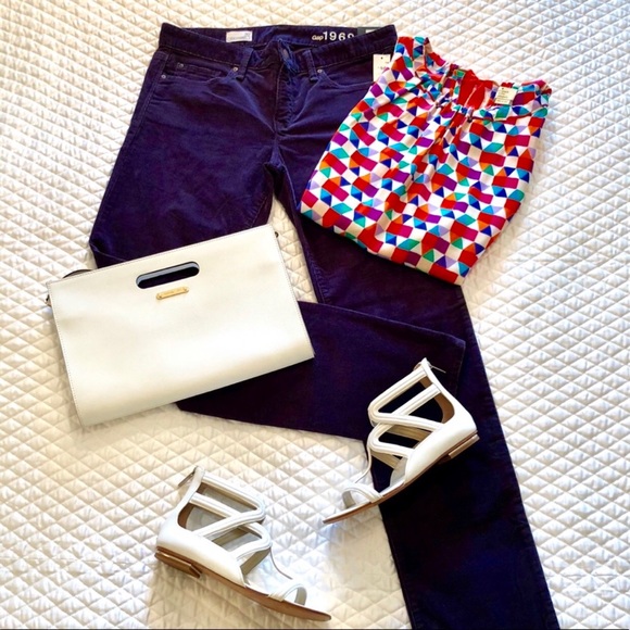 K A T E S P A D E : “Selena” Geometric Silk Top - Picture 7 of 8